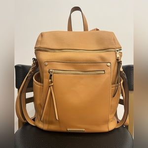 Poppy and Peonies Commuter Backpack, Camel.